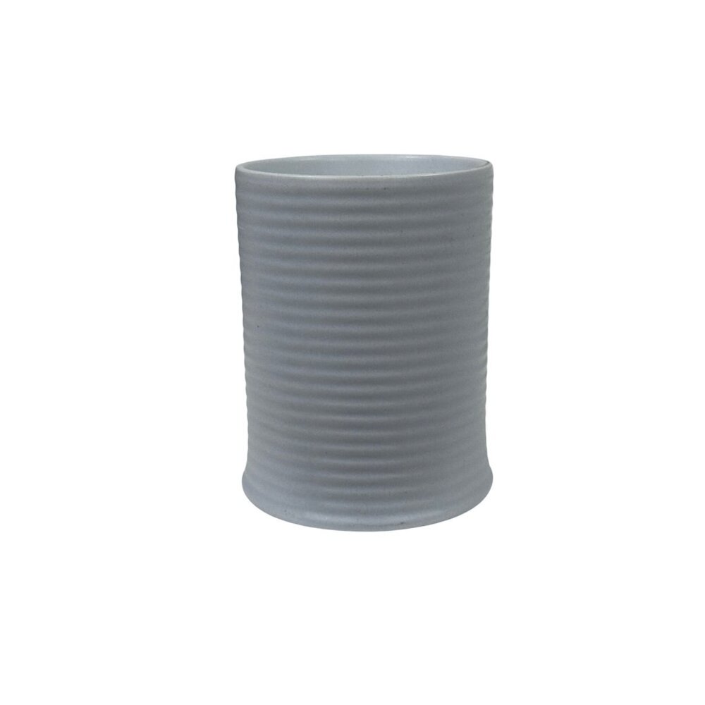 Threshold Rainwater Lily Ceramic Candle With White Wax - 14 oz - Ribbed Design